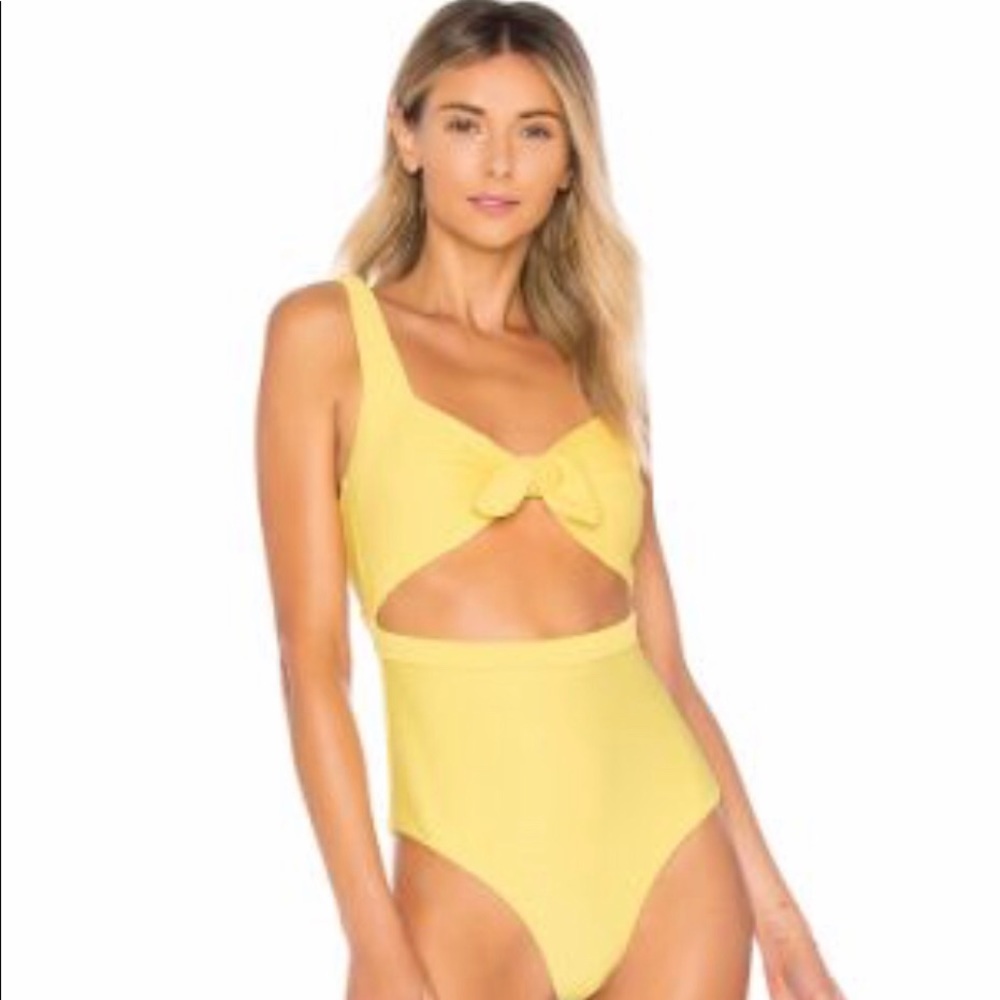 Kopper & Zink yellow cut out monokini